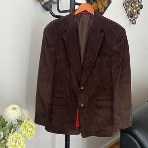 New Wall Street Men's Blazer/Jacket Sz 46R,Brown Cotton Polyester